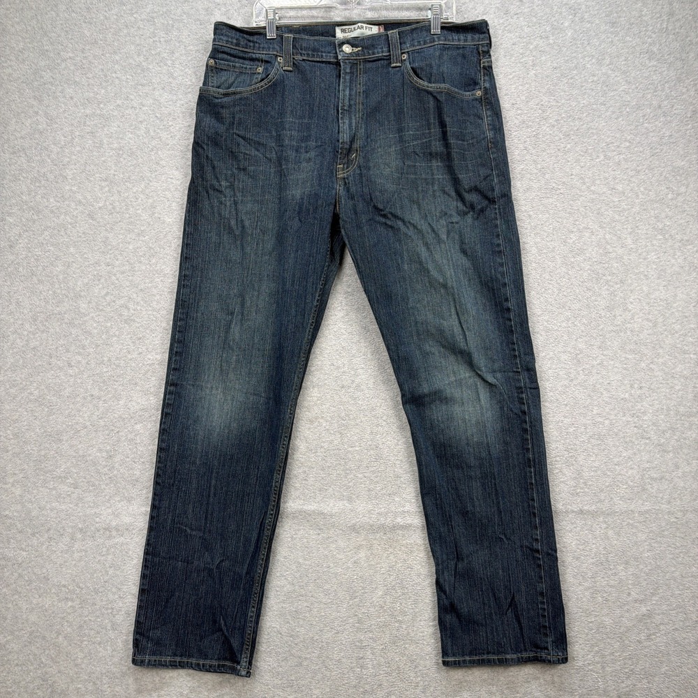 Levis 505 Jeans Mens 38x34 Blue Denim Pants Straight Fit American Classic Y2K